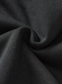 SHEIN LUNE 圣诞休闲鹿与雪花图案宽松圆领长袖厚款女士运动衫，秋冬圣诞节 - 黑色 - 查看 6