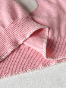 SHEIN Unity 女士休闲天鹅图案粉色针织毛衣，秋冬季百搭针织套头衫 - 彩色 - 查看 6