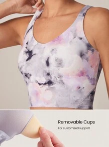 GLOWMODE FeatherFit™ U Back Cropped Active Tank Top Low Impact Yoga Daily - Multicolor - View 3