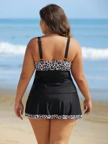 Swim Lushoire 2 piezas Conjunto de bikini de camiseta floral tallas grandes para el verano