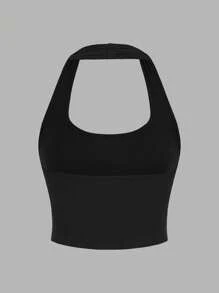 SHEIN EZwear 3-częściowy zestaw Basic Casual Sexy Ramiączka bez ramiączek i krótkie spodenki na wiosnę i lato
