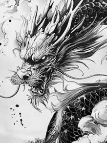 Manfinity Homme Áo thun nam tay ngắn vừa vặn, thời trang, họa tiết rồng, hình in Trung Quốc, cỡ lớn, vui nhộn, quà tặng bạn trai, đi chơi - trắng - Xem 2