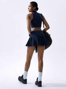 VARSITIE Yoga Basic Chest Cup With Women Sports Sets - Navy Blue - View 2