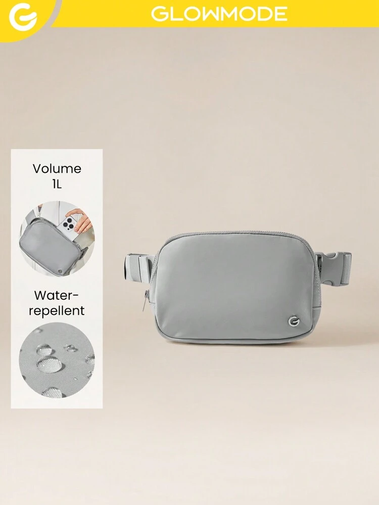 1L Zipper Everywhere Belt Bag Water Repellent Waist Crossbody Bags With Adjustable Strap