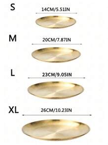 1 件金色不锈钢金色甜点咖啡托盘、西餐盘、披萨盘、化妆品储物托盘、早餐咖啡茶食物盘、金色装饰托盘、多用途储物托盘收纳盘、生日、节日礼物派对用品、厨房、圣诞节礼物 - 金色 - 查看 2