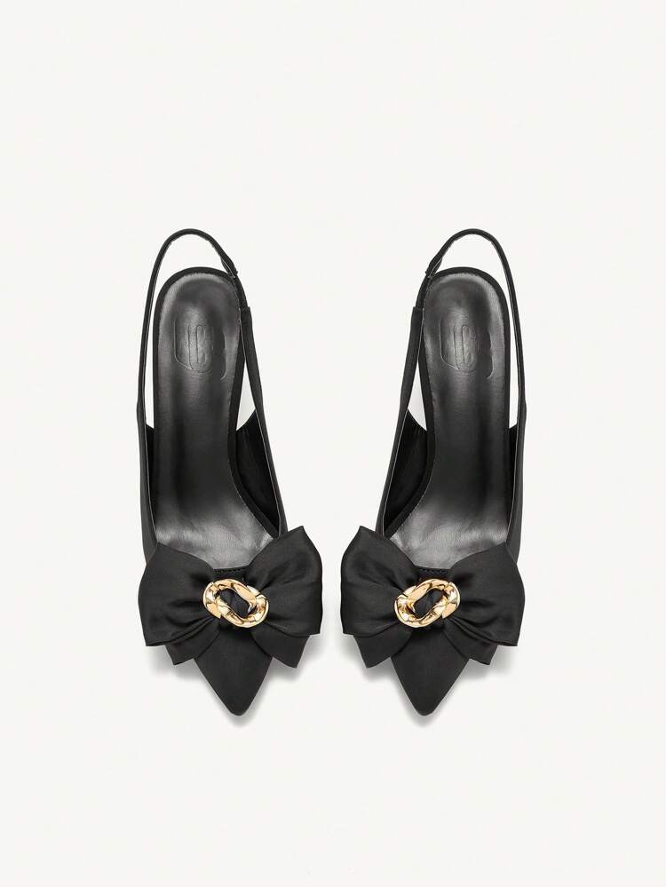 CUCCOO CHICEST Women Pointed Toe Fashion Heels With Bow Decor, Suitable For Daily And Party Occasions For Christmas And New Year Holiday Vibe Fall And Winter