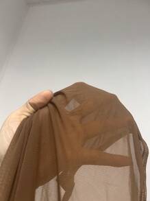 SHEIN LUNE 透明蕾丝镂空无袖性感紧身衣 - 棕色 - 查看 7