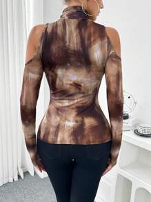 SHEIN Essnce Holiday Sparkly Elegant Black Christmas Tshirt Women Camiseta Manga Larga  Turtleneck Pile Neck Sequins Off The Shoulder Long Sleeves Christmas Women Tops Going Out Tops Vacation Tops For Christmas Our Tops Women Turtleneck Off The Shoulder Long Sleeves Simple T-Shirt For Casual Everyday Wear