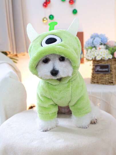 PETSIN 1pc Universal Soft Warm Monster Hooded Sweatshirt Costume For Cats & Dogs