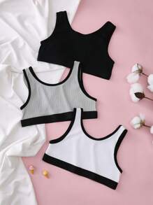 Conjunto de 3 piezas de ropa interior cómoda y sencilla para adolescentes - Multicolor - Ver 2