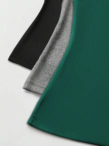 SHEIN LUNE 3 件套女士纯色高领修身吊带背心套装 - 彩色 - 查看 4