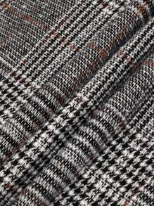 EARO法式复古设计高端时尚百搭格子高腰百褶长款优雅通勤A字裙，秋冬新款收腰个性优雅舒适毛呢格子伞裙 - 彩色 - 查看 3