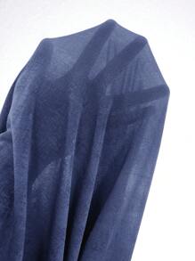 Modelyn Vestido elegante de manga larga con cuello en V y diseño de volantes y rhinestones, vestido largo de noche de unicolor para mujeres - Neblina azul - Ver 7