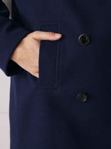 BizChic Blue Overcoat, Long Sleeve, Fashion Women's Outwear, Ladies' Office Blazer, Spring/Summer, Christmas Party, Thanksgiving, Women's Clothing - Navy Blue - View 4