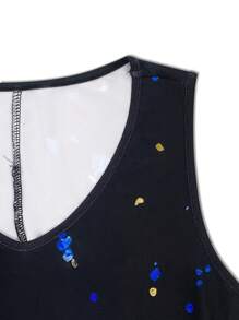 SHEIN Clasi 2 件套休闲日常装，纯色开衫和花卉印花 V 领连衣裙 - 藍色 - 查看 6
