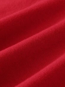 SHEIN LMoss Kids LMoss Baby Girl Cute Pink Turtleneck Long Sleeve Knit Sweater Dress, Autumn/Winter - Red - View 3