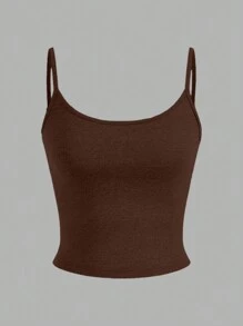 SHEIN EZwear 4 قطعة/مجموعة من البلوزات العصرية القصيرة ذات الحمالات، مناسبة للصيف للنساء، ذات تركيب محكم - متعدد الألوان - مشاهدة 6