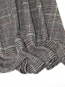 EARO法式复古设计高端时尚百搭格子高腰百褶长款优雅通勤A字裙，秋冬新款收腰个性优雅舒适毛呢格子伞裙 - 彩色 - 查看 5