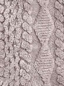 Chiquease Reversible Quilted Textured Fleece Hooded Vest - Khaki - View 7