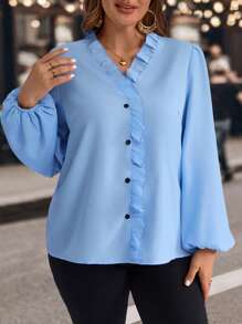 EMERY ROSE Plus Size Zimowe Ubrania Swobodne Proste Modne Koszule Biurowe Damskie Do Codziennego Noszenia