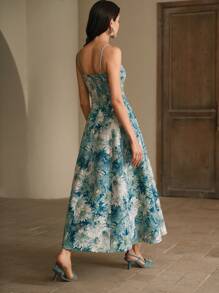 Anewsta Women's Painting Style A-Line Strap Party Dress, New Arrivals