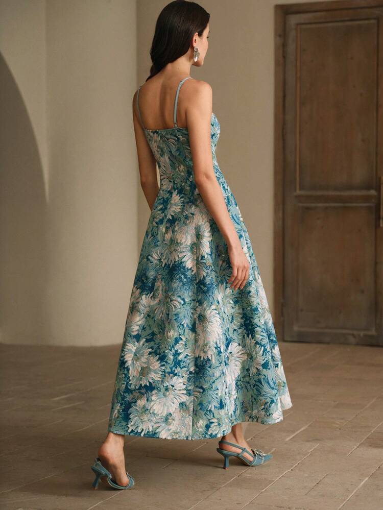 Damen A-Linie Trägerkleider im Malerei Stil, Neuankömmling