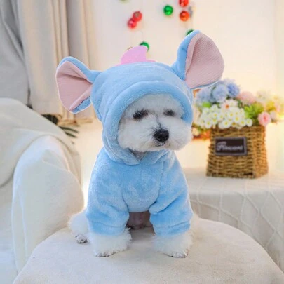 PETSIN 1 件宠物狗/猫蓝色大象连帽运动衫，可爱服装