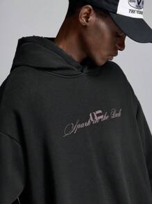 NEON BLANC Men's Printed Letter Hooded Sweatshirt, Autumn/Winter Hoodie Graphic Long Sleeve Hoodie, For Friends, Husband, Boyfriend Gifts