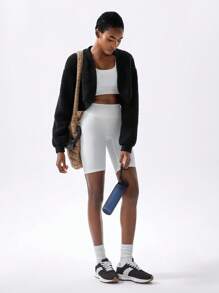 VARSITIE Fleece Cold Fall Winter Clothes Fashionable And Simple Women Outdoor Fleece - Black - View 3