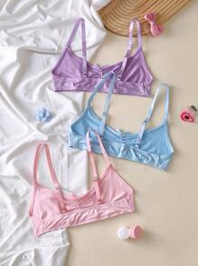 Set de 3 piezas de ropa interior de niña con volantes y lazos - Multicolor - Ver 2