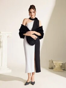 CUCCOO TILAWA 黑色绒面革水钻尖头高跟穆勒鞋，优雅适合日常商务、节日、派对、约会装 - 黑色 - 查看 5