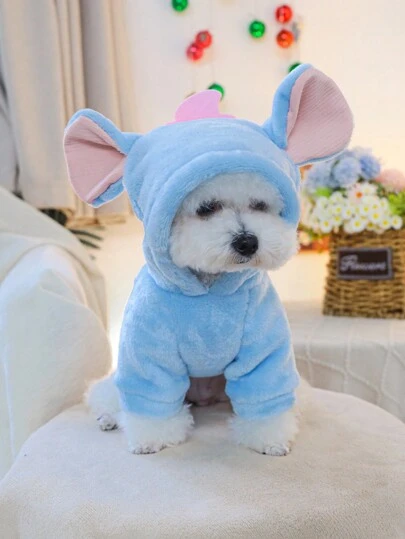 PETSIN 1 件宠物狗/猫蓝色大象连帽运动衫，可爱服装