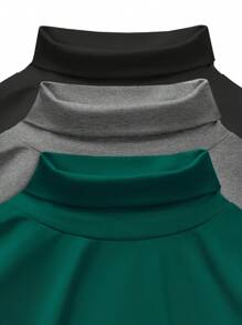 SHEIN LUNE 3 件套女士纯色高领修身吊带背心套装 - 彩色 - 查看 3