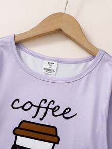 Teen Girl Snug Fit Drink Print Long Sleeve Top And Pants 2Pcs Pajama Set, Snug Fit And Comfy Sleepwear - Multicolor - View 6