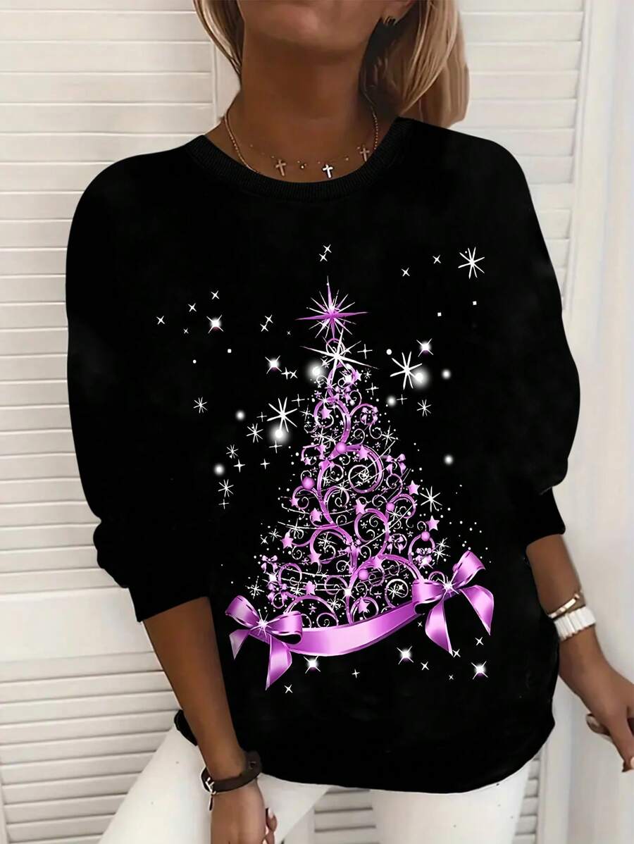 SHEIN Unity 1pc Women Casual Sweatshirt, Minimalist & Stylish, For Everyday Wear Pullover Fall - Black - View 1