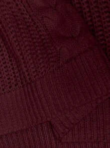 Calvaya Plus Size Casual Solid Color Turtleneck Cold Shoulder Sweater, Autumn/Winter