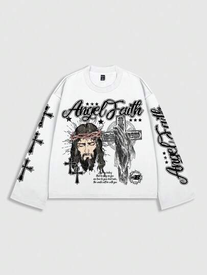 Street Life Camiseta de manga corta con estampado gráfico de pintura vintage para hombre