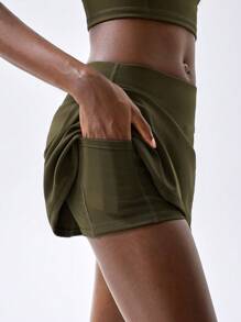 VARSIVA 秋冬装瑜伽基本款胸杯带女士运动套装 - 墨綠色 - 查看 5