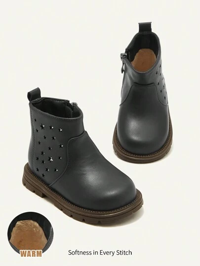 Cozy Pixies 适合幼儿女孩的可爱时尚百搭舒适踝靴，秋冬季保暖