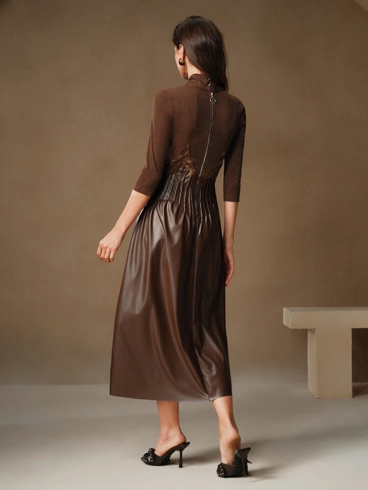 V-Neck Criss-Cross A-Line Mid-Length Dress, Minimalist Fashion Casual Everyday Maxi Women Outfit