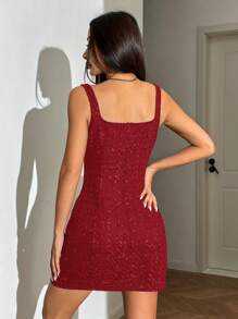 SHEIN EZwear Simple Fashion Casual Tweed Mini Dress For Daily Wear