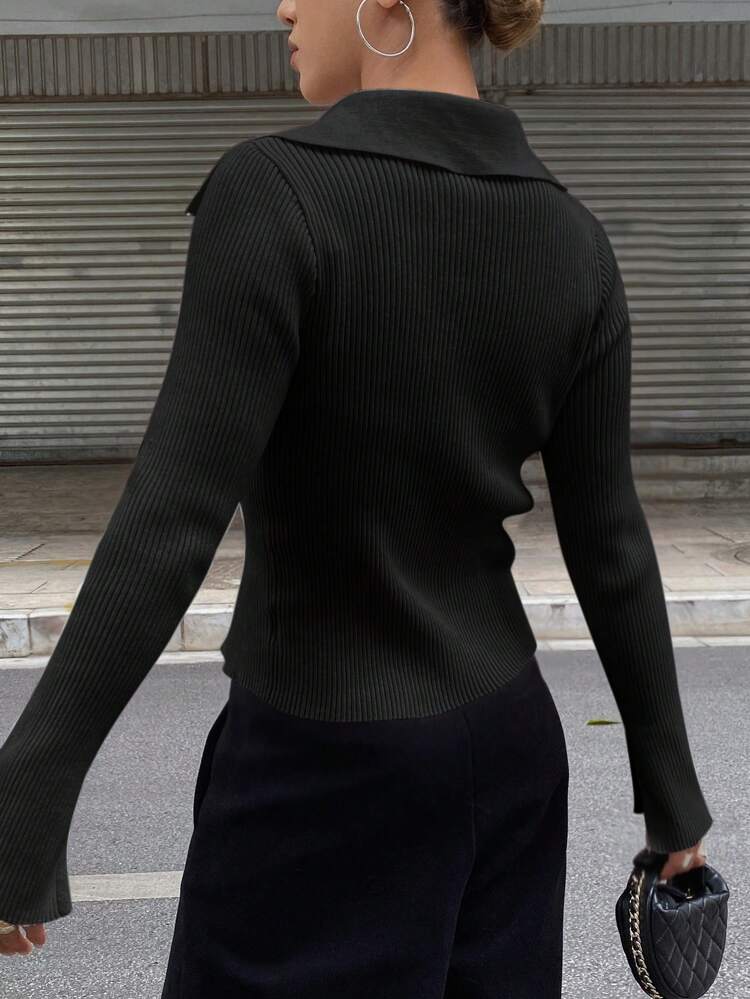 Chaqueta de punto con cremallera de estilo casual para mujer, ropa de otoño, ropa de vuelta al colegio