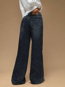 Forever 21 New Autumn/Winter Vintage Washed Low-Rise Casual High Street All-Match Denim Jeans - Blue - View 2