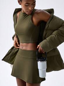 VARSIVA 秋冬装瑜伽基本款胸杯带女士运动套装 - 墨綠色 - 查看 3