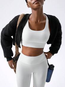 VARSITIE Fleece Cold Fall Winter Clothes Fashionable And Simple Women Outdoor Fleece - Black - View 1