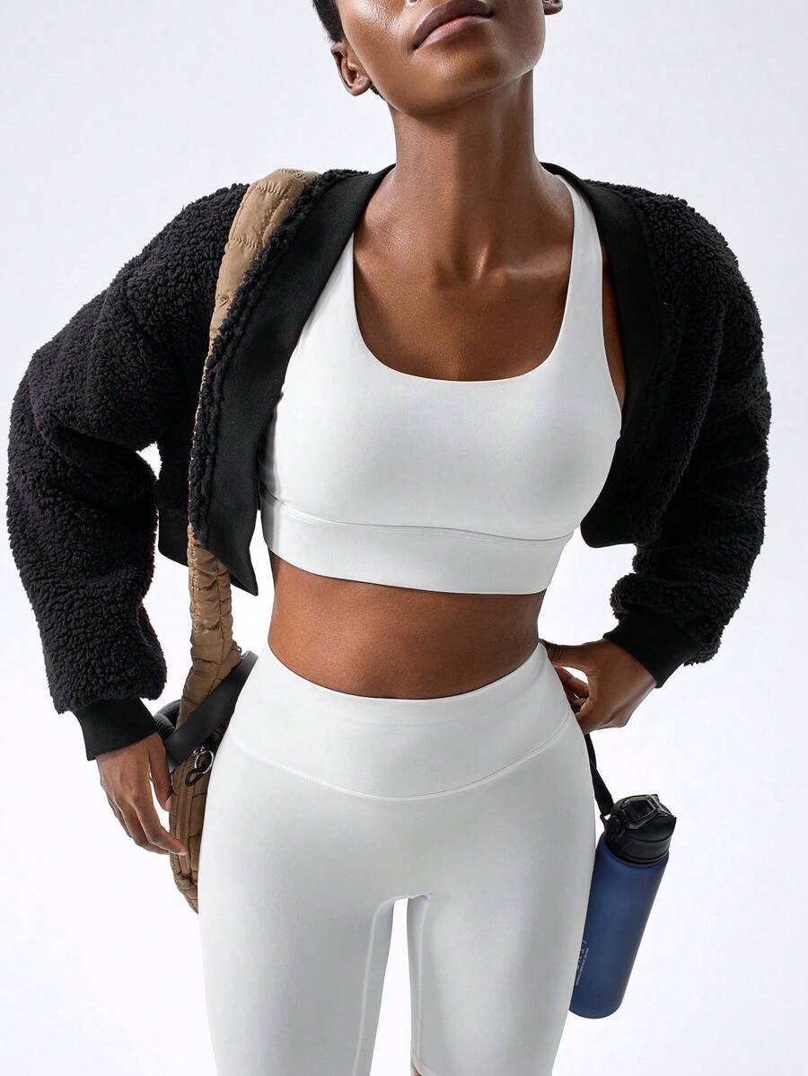 VARSITIE Fleece Cold Fall Winter Clothes Fashionable And Simple Women Outdoor Fleece - Black - View 1