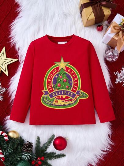 THE POLAR EXPRESS X SHEIN Young Girls T-Shirt, For Christmas Gift