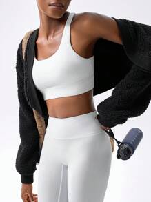 VARSITIE Fleece Cold Fall Winter Clothes Fashionable And Simple Women Outdoor Fleece - Black - View 4