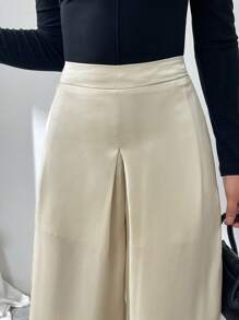 SHEIN Privé Neue elegant schicke Pendelzug Retro wohlhabende Dame Stil luxuriöse Reh hohe Taille schlanke weite gerade Hose, Valentinstag Outfit