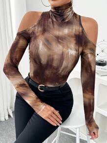 SHEIN Essnce Holiday Sparkly Elegant Black Christmas Tshirt Women Camiseta Manga Larga  Turtleneck Pile Neck Sequins Off The Shoulder Long Sleeves Christmas Women Tops Going Out Tops Vacation Tops For Christmas Our Tops Women Turtleneck Off The Shoulder Long Sleeves Simple T-Shirt For Casual Everyday Wear